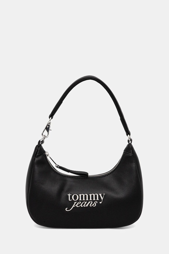 Τσάντα Tommy Jeans απομίμηση λείου δέρματος μαύρο AW0AW17895