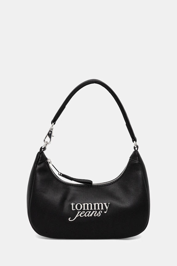 Τσάντα Tommy Jeans απομίμηση λείου δέρματος μαύρο AW0AW17895