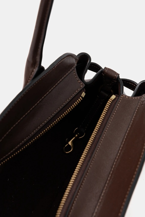 Coach poșetă de piele Empire Carryall Bag 34 CCM57 maro