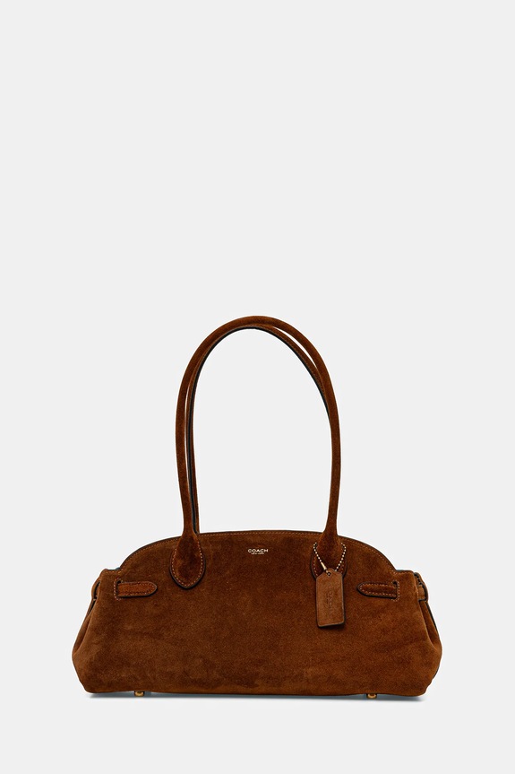 Τσάντα σουέτ Coach Empire Carryall Bag 34 δέρμα σαμουά καφέ CBN41