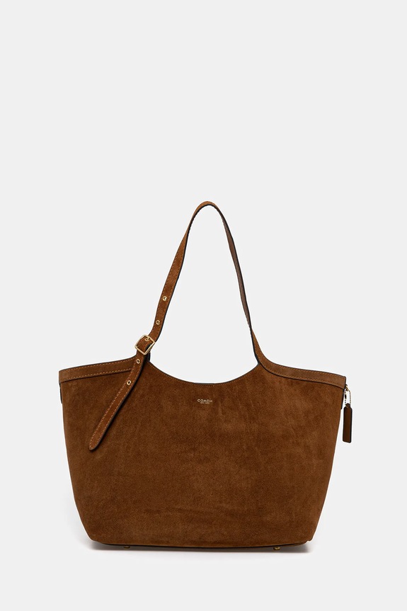 Torba od brušene kože Coach Gramercy Tote Bag bez uzorka smeđa CBN47