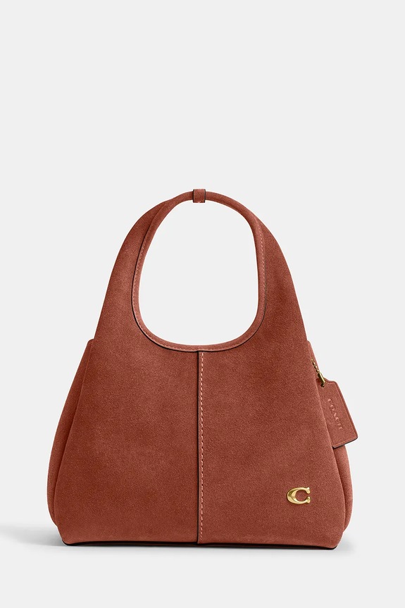 Coach Suade Lana Shoulder Bag 23 сумка крос-боді жіноча замшева коричневий CBZ95