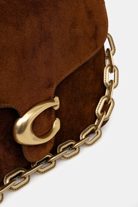 Coach geanta de mână din piele întoarsă Tabby CCK51 maro AW25