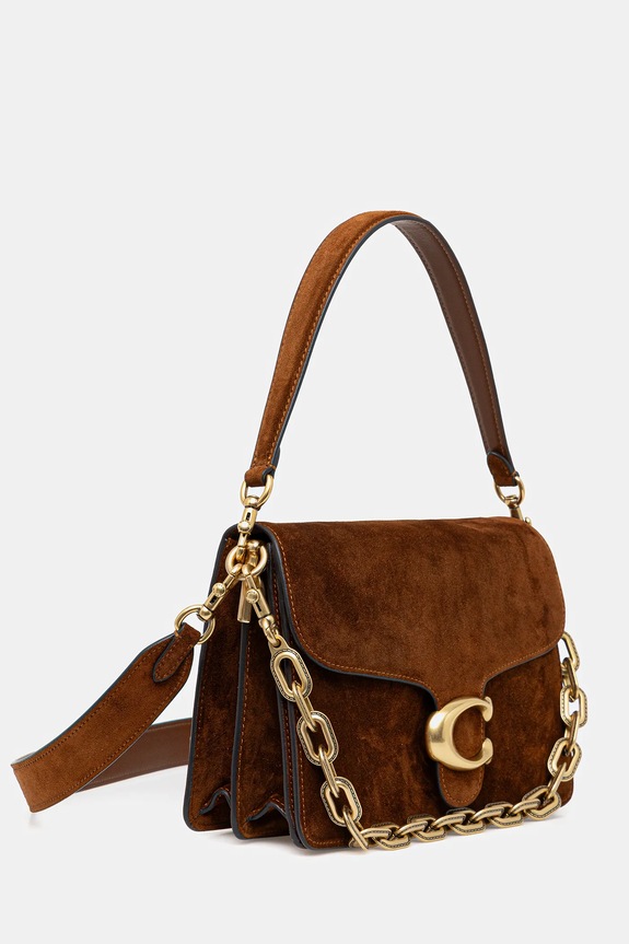 Accesorii Coach geanta de mână din piele întoarsă Tabby CCK51 maro