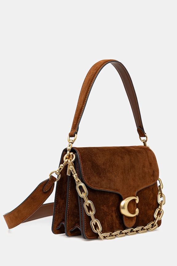 Accesorii Coach geanta de mână din piele întoarsă Tabby CCK51 maro