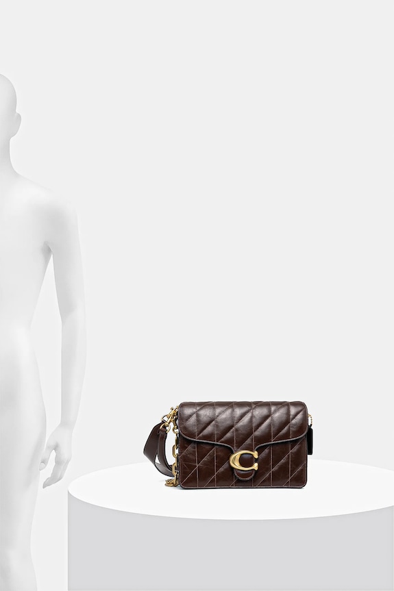 Coach usnjena torbica Chain Tabby Shoulder Bag With Quilting CAF55