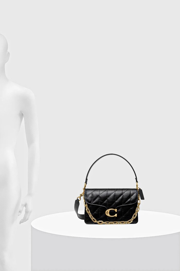 Coach torebka skórzana Chain Tabby Shoulder Bag With Quilting CAF55