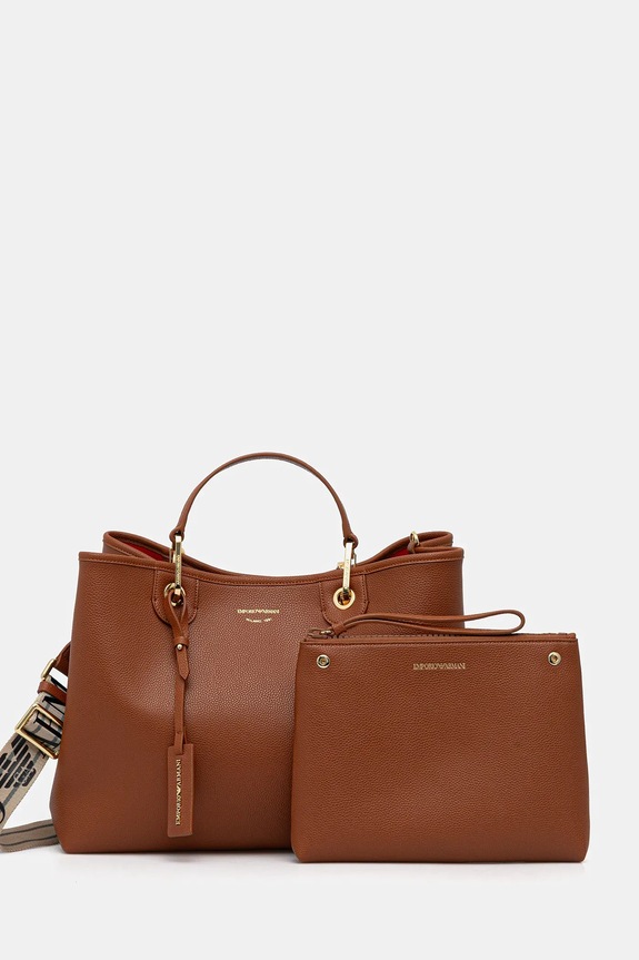 Emporio Armani torebka mieści A4 brązowy EW000360.AF12103