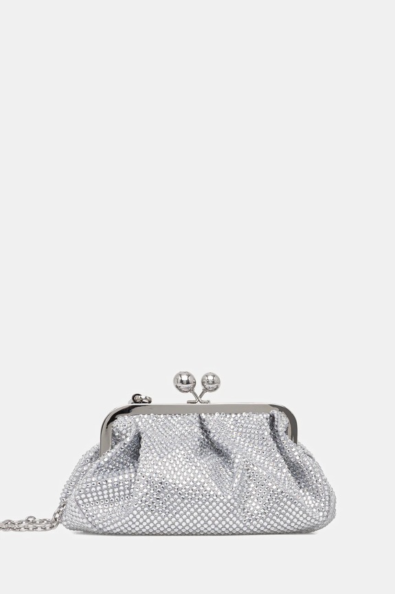 Τσάντα Weekend Max Mara EMY υφασμάτινο ασημί 2525516135600