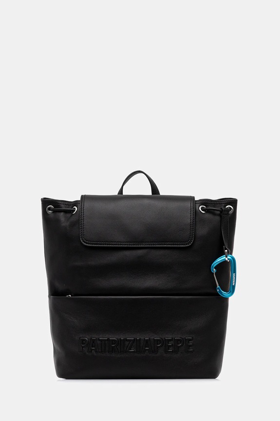 Δερμάτινο σακίδιο Patrizia Pepe λείο δέρμα μαύρο 2B0141.L113