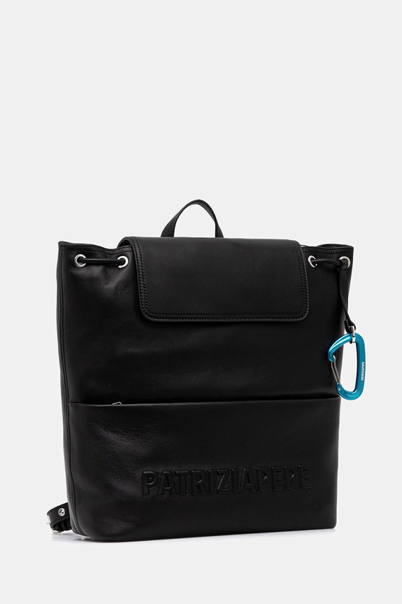 Δερμάτινο σακίδιο Patrizia Pepe 2B0141.L113 μαύρο AW25