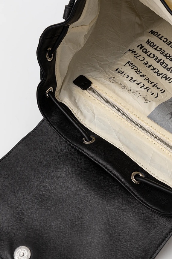 Δερμάτινο σακίδιο Patrizia Pepe 2B0141.L113 μαύρο