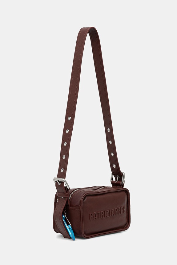 Δερμάτινη τσάντα Patrizia Pepe 2B0153.L113 καφέ AW25