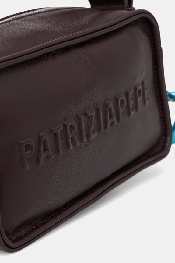 Kožená kabelka Patrizia Pepe hnedá 2B0153.L113