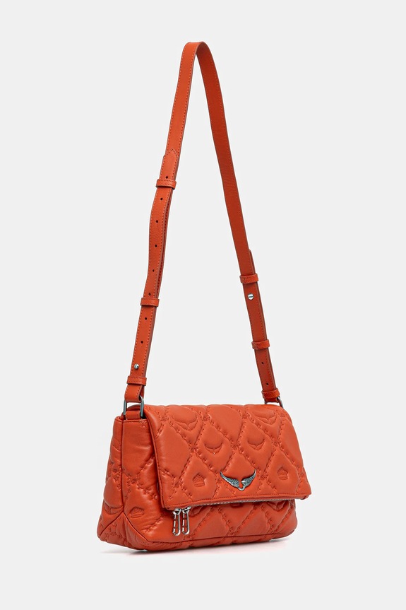 ZADIG&VOLTAIRE torebka skórzana ROCKY II QUILTED MONOGRAM LWBA04058 pomarańczowy AW25