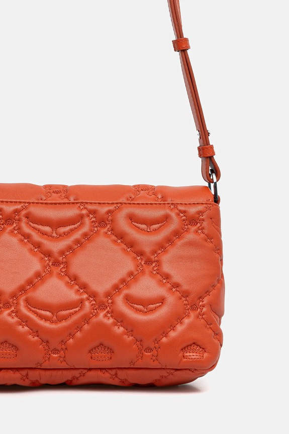 Akcesoria ZADIG&VOLTAIRE torebka skórzana ROCKY II QUILTED MONOGRAM LWBA04058 pomarańczowy