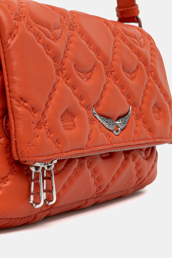ZADIG&VOLTAIRE torebka skórzana ROCKY II QUILTED MONOGRAM pomarańczowy LWBA04058