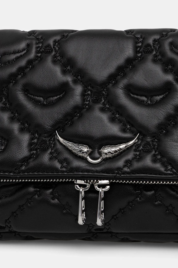 ZADIG&VOLTAIRE geantă de piele ROCKY II QUILTED MONOGRAM negru LWBA04058
