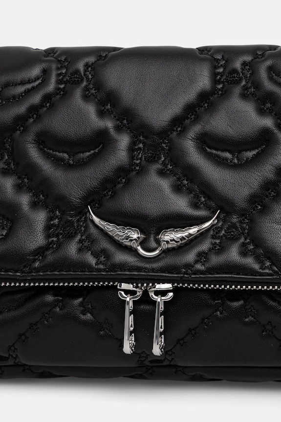 ZADIG&VOLTAIRE geantă de piele ROCKY II QUILTED MONOGRAM negru LWBA04058
