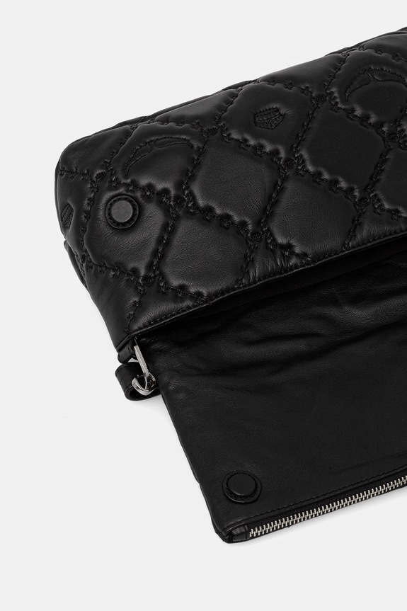 ZADIG&VOLTAIRE geantă de piele ROCKY II QUILTED MONOGRAM LWBA04058 negru