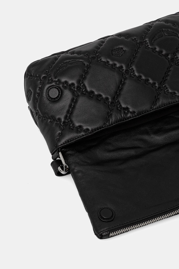 ZADIG&VOLTAIRE geantă de piele ROCKY II QUILTED MONOGRAM LWBA04058 negru