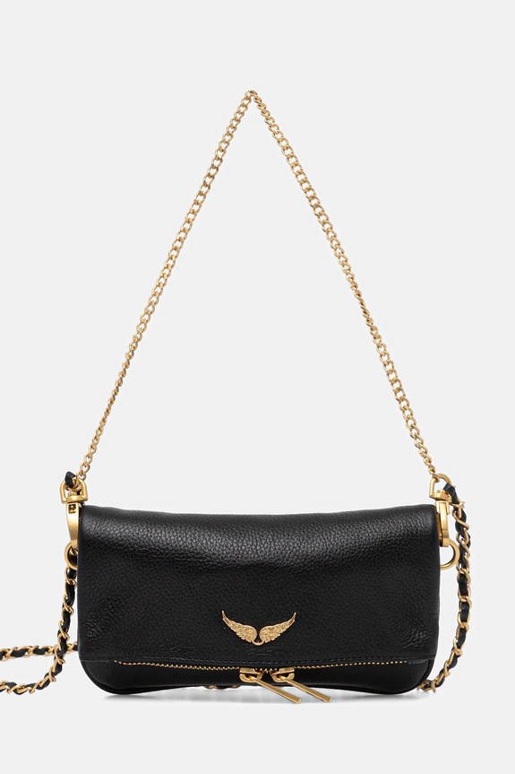 ZADIG&VOLTAIRE geantă de piele ROCK NANO GRAINED LEATHER uni negru LWBA03975