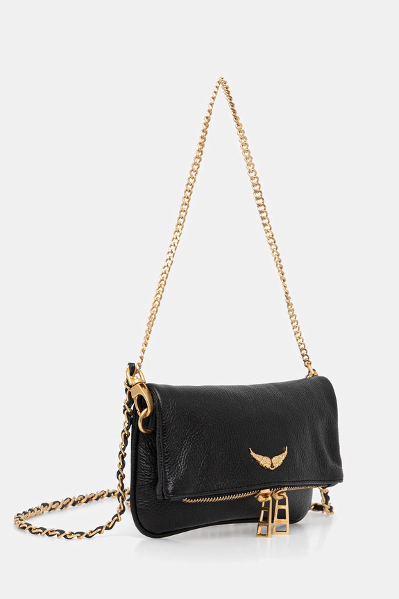 ZADIG&VOLTAIRE geantă de piele ROCK NANO GRAINED LEATHER LWBA03975 negru AW25