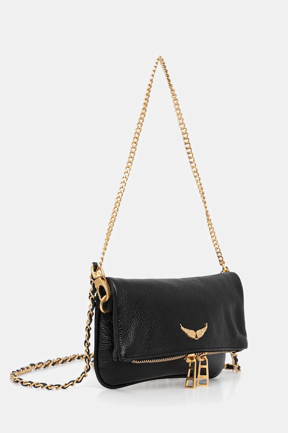 ZADIG&VOLTAIRE geantă de piele ROCK NANO GRAINED LEATHER LWBA03975 negru AW25