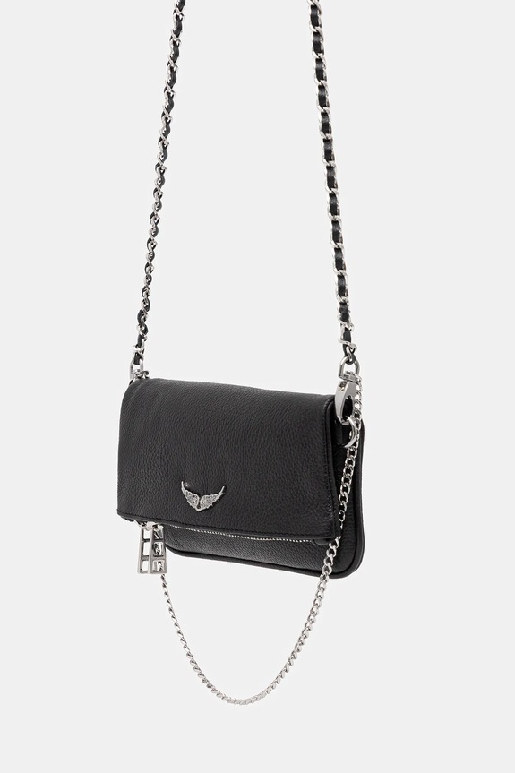 ZADIG&VOLTAIRE borsa a mano in pelle ROCK NANO GRAINED LEATHER LWBA03975 nero AW25