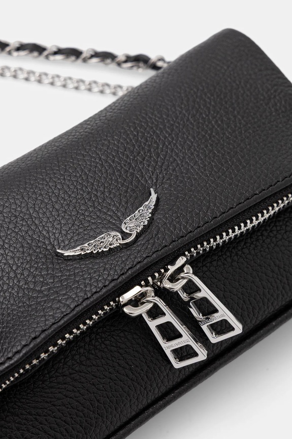 ZADIG&VOLTAIRE borsa a mano in pelle ROCK NANO GRAINED LEATHER nero LWBA03975