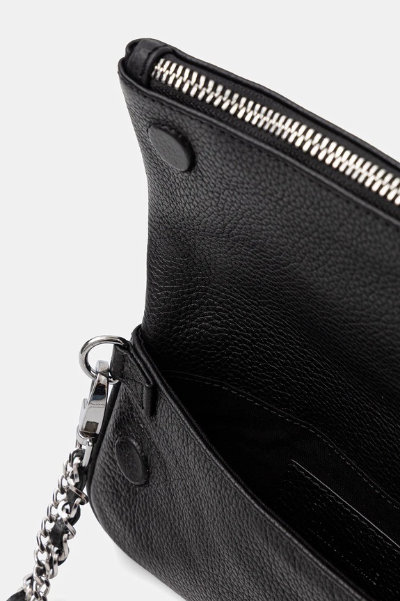 ZADIG&VOLTAIRE borsa a mano in pelle ROCK NANO GRAINED LEATHER LWBA03975 nero
