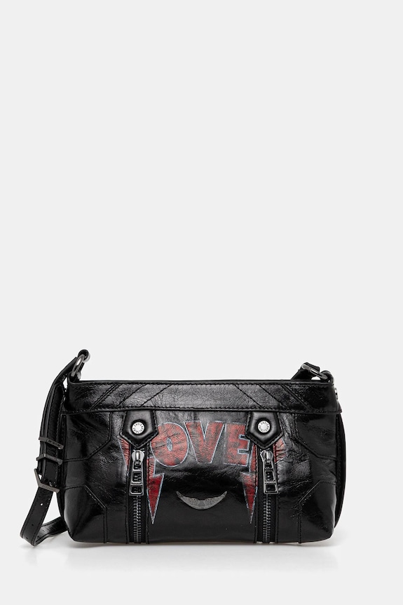 Kožená kabelka ZADIG&VOLTAIRE SUNNY MOOD PUNK usňová koža čierna LWBA03951
