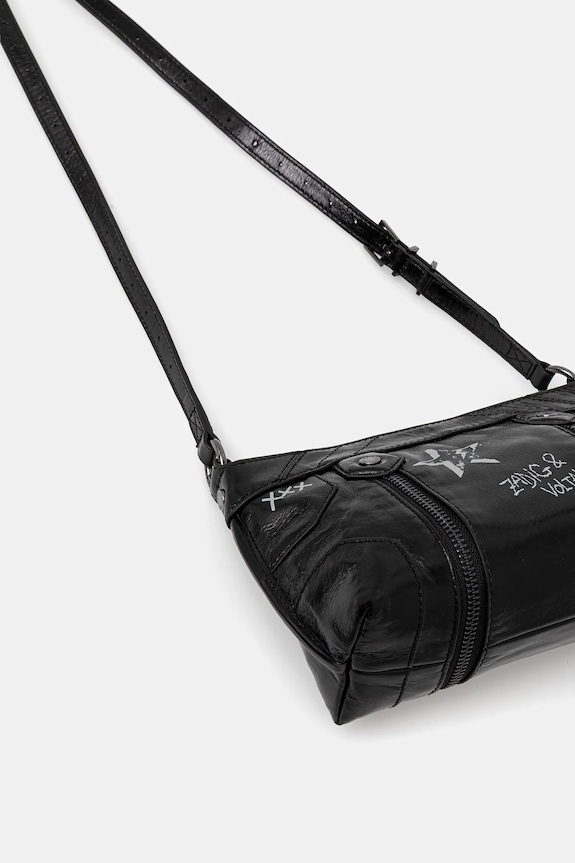 Doplnky Kožená kabelka ZADIG&VOLTAIRE SUNNY MOOD PUNK LWBA03951 čierna