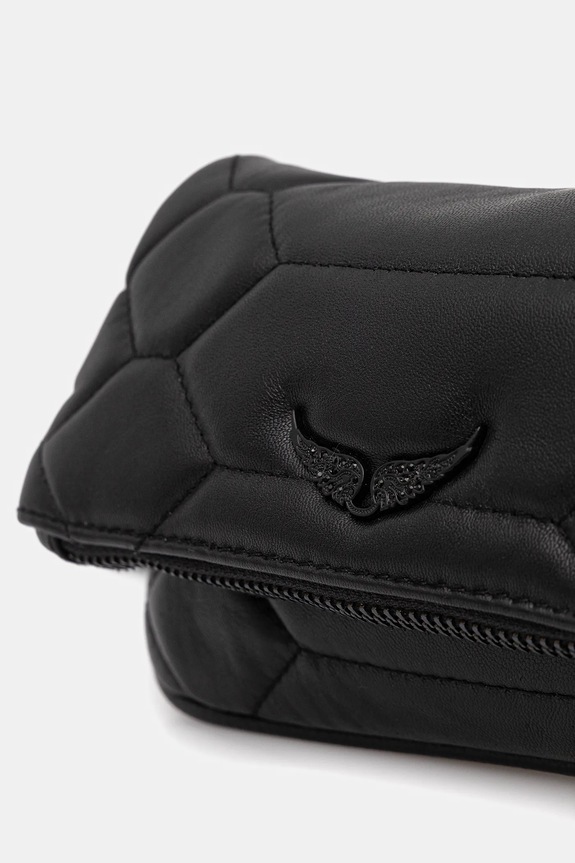 ZADIG&VOLTAIRE geantă de piele ROCK NANO XL MAT SCALE negru LWBA03974