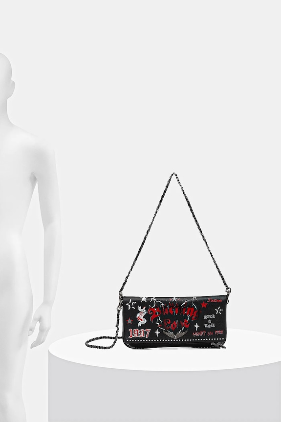 ZADIG&VOLTAIRE geantă de piele ROCK GRAINED LEATHER PUNK LWBA04029