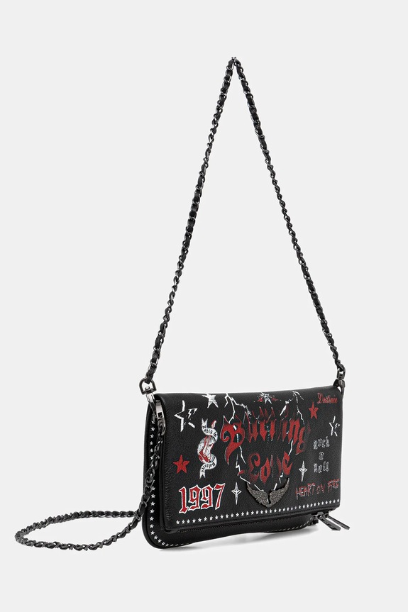 ZADIG&VOLTAIRE geantă de piele ROCK GRAINED LEATHER PUNK LWBA04029 negru AW25