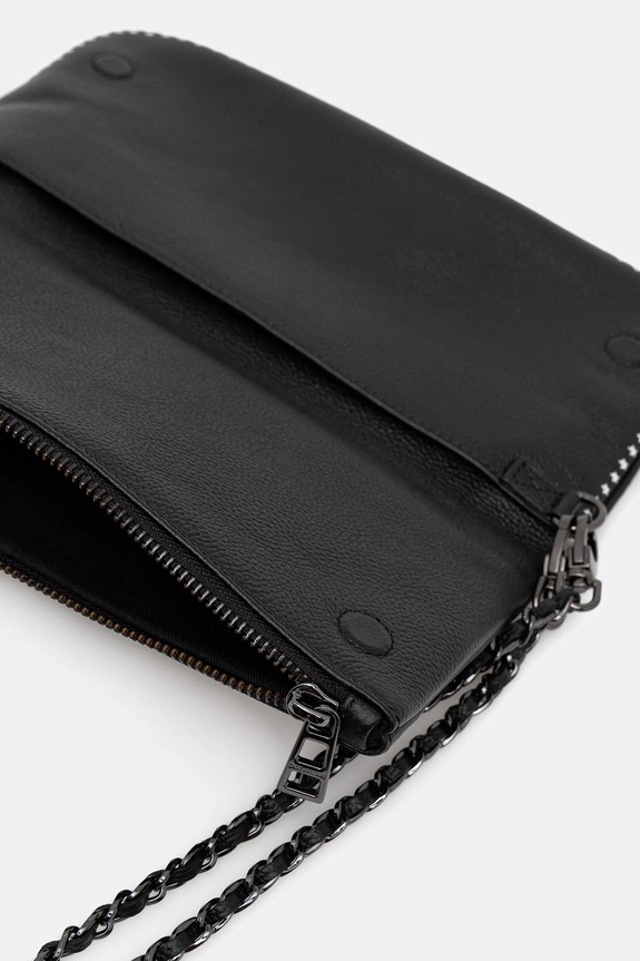 ZADIG&VOLTAIRE geantă de piele ROCK GRAINED LEATHER PUNK LWBA04029 negru