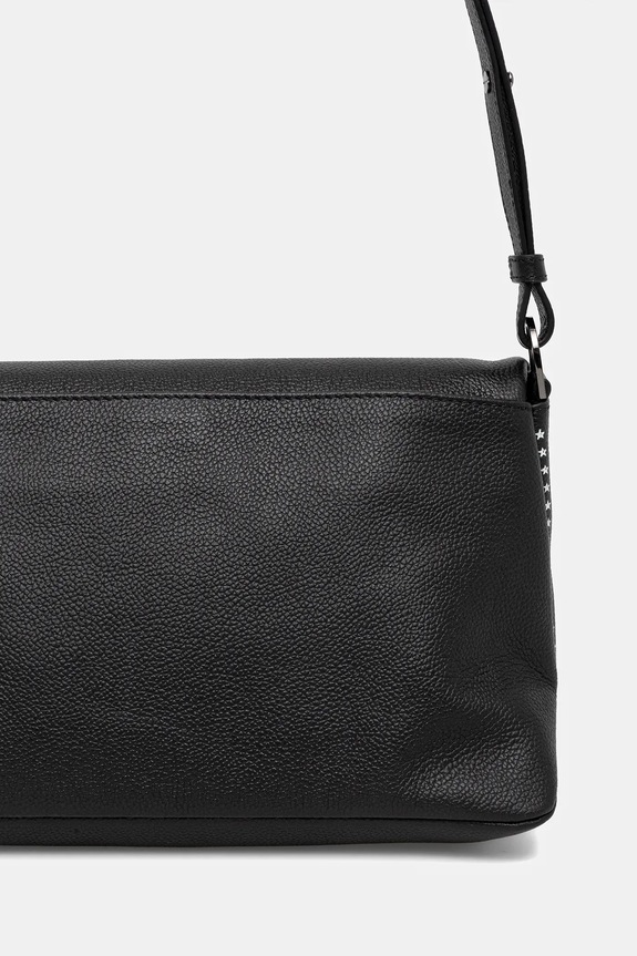 Doplnky Kožená kabelka ZADIG&VOLTAIRE ROCKY II GRAINED LEATHER PUNK LWBA04149 čierna