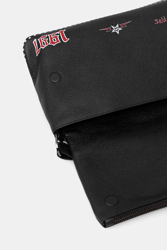 Kožená kabelka ZADIG&VOLTAIRE ROCKY II GRAINED LEATHER PUNK LWBA04149 čierna