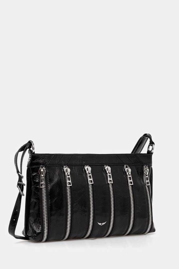 ZADIG&VOLTAIRE geantă de piele SUNNY MOODY MULTI ZIP LWBA03952 negru AW25