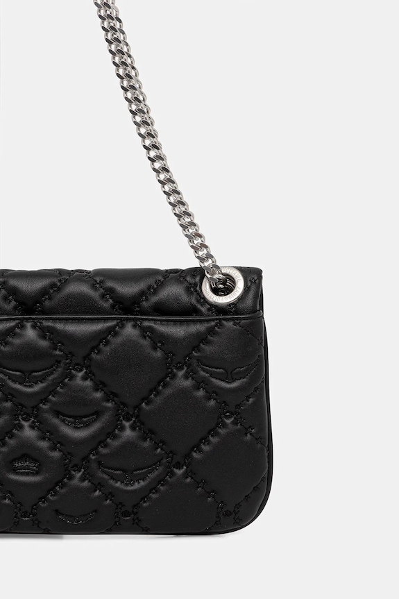 Doplnky Kožená kabelka ZADIG&VOLTAIRE ROCK II QUILTED MONOGRAM LWBA04053 čierna