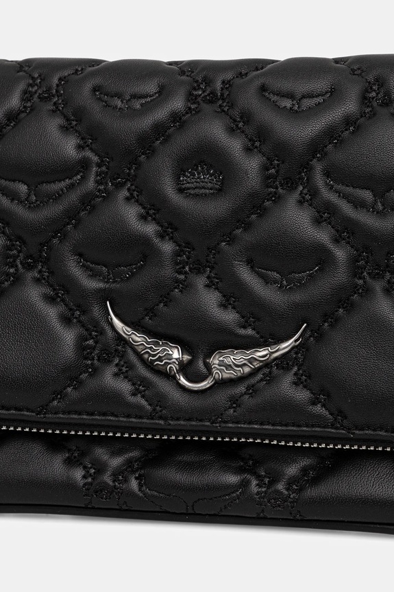 Kožená kabelka ZADIG&VOLTAIRE ROCK II QUILTED MONOGRAM čierna LWBA04053
