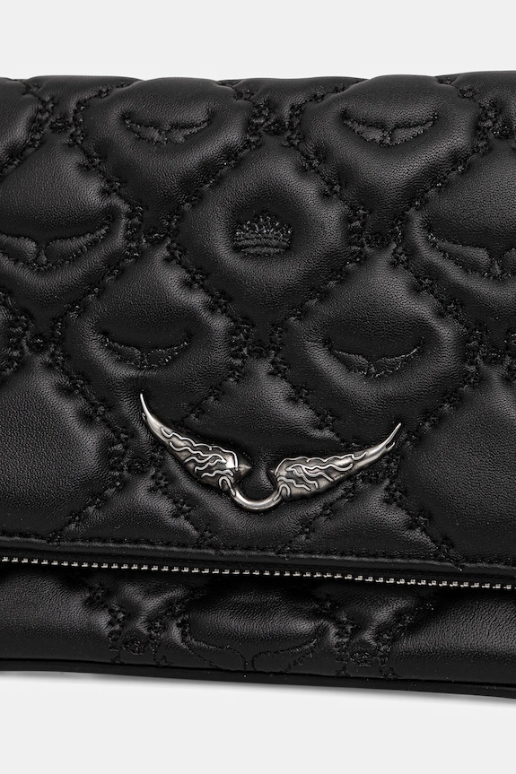 Kožená kabelka ZADIG&VOLTAIRE ROCK II QUILTED MONOGRAM čierna LWBA04053