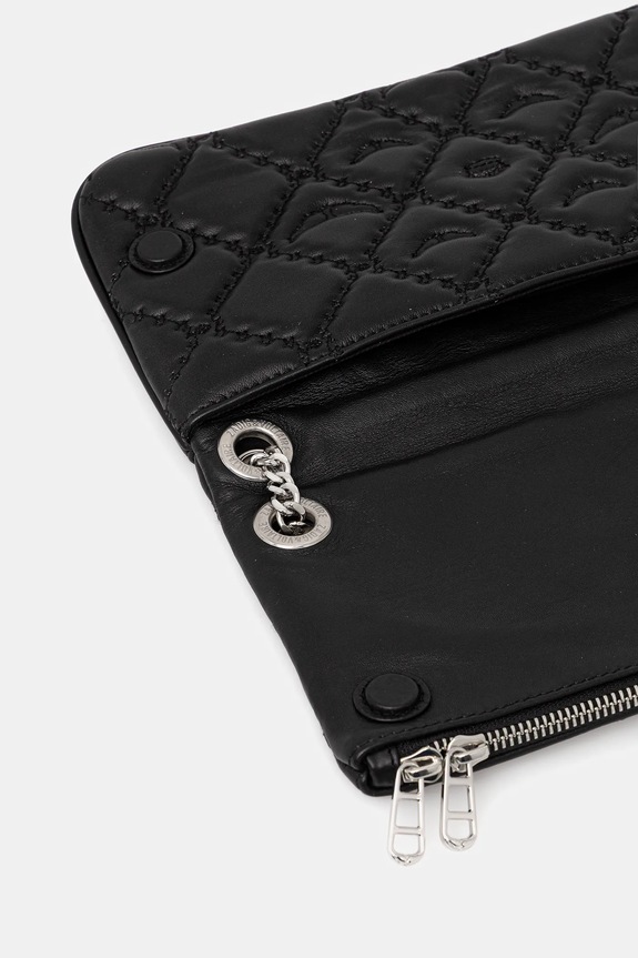 Kožená kabelka ZADIG&VOLTAIRE ROCK II QUILTED MONOGRAM LWBA04053 čierna