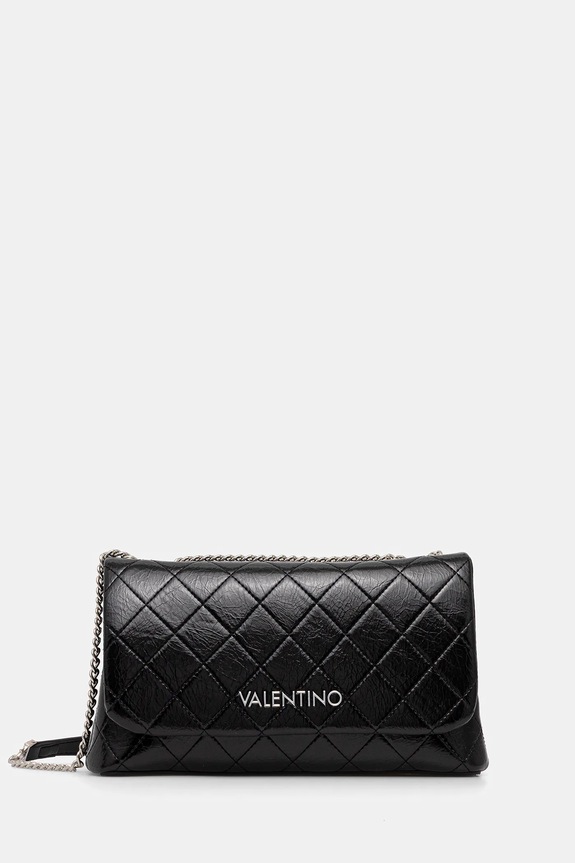 Kabelka Valentino Bags WAKANDA imitácia lakovanej kože čierna VBS9DH09