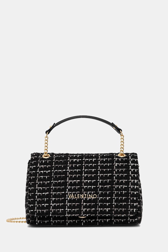 Τσάντα Valentino Bags TWEED υφασμάτινο μαύρο VBS9JP02