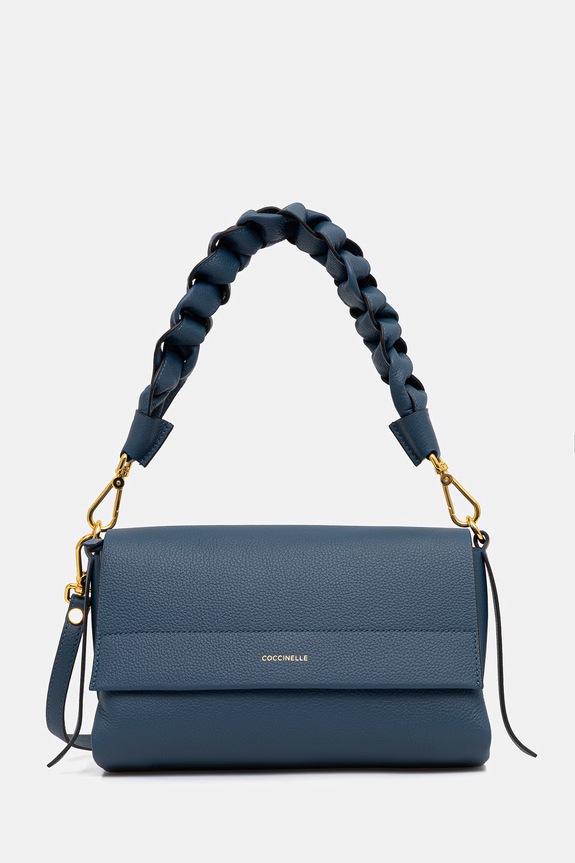 Кожаная сумочка Coccinelle BOHEME GRANA DOUBLE кожа бирюзовый E1.M50.12.01.01