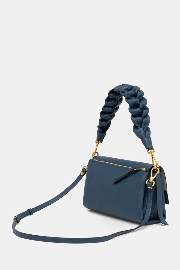 Аксессуары Кожаная сумочка Coccinelle BOHEME GRANA DOUBLE E1.M50.12.01.01 бирюзовый