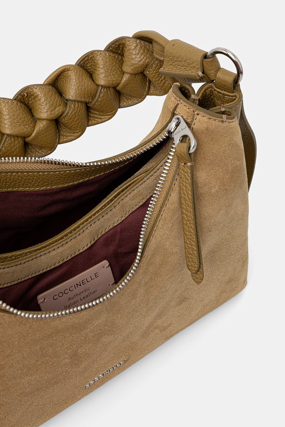 Coccinelle geantă de mână din piele întoarsă BOHEME SUEDE BIMATERIAL E1.P6P.13.03.01 aur