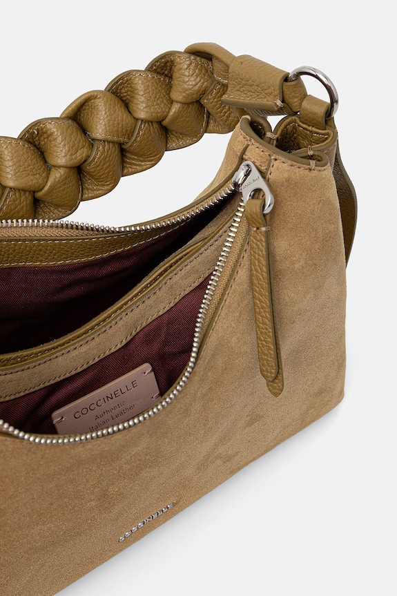Τσάντα σουέτ Coccinelle BOHEME SUEDE BIMATERIAL E1.P6P.13.03.01 πράσινο